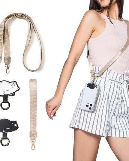 Anti-Theft Phone Strap, Adjustable Crossbody & Wrist Lanyard, Universal Tether Tab (2-Pack) for Secure Hands