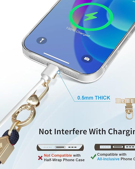 memumi 3-in-1 360° Rotating Adjustable Phone Lanyard Crossbody, Anti-Theft Neck & Wrist Strap for iPhone 17Pro max/All Phones