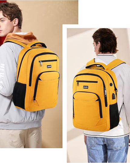 Paude Backpack for School, Laptop, Teens 15.6 Inch College Backpack for University, Business, Work, Travel - Orange