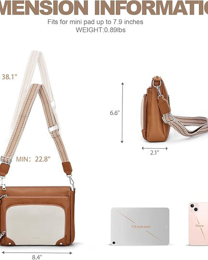 Anti-Theft Crossbody Purse for Women, Crossbody Shoulder Bag with Built-in Wallet & RFID Blocking for Travel Workout