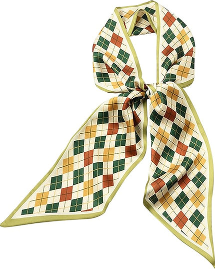Head Scarf Purse Handle Neck Satin Hair Scarfs For Bag Lightweight Silky Long Thin Women's Fashion Scarves 59 * 5.9”