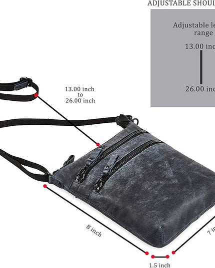 Crossbody Sling Bag for Women Small Real Leather Purse Vintage Travel Crossover Shoulder Bag Handmade
