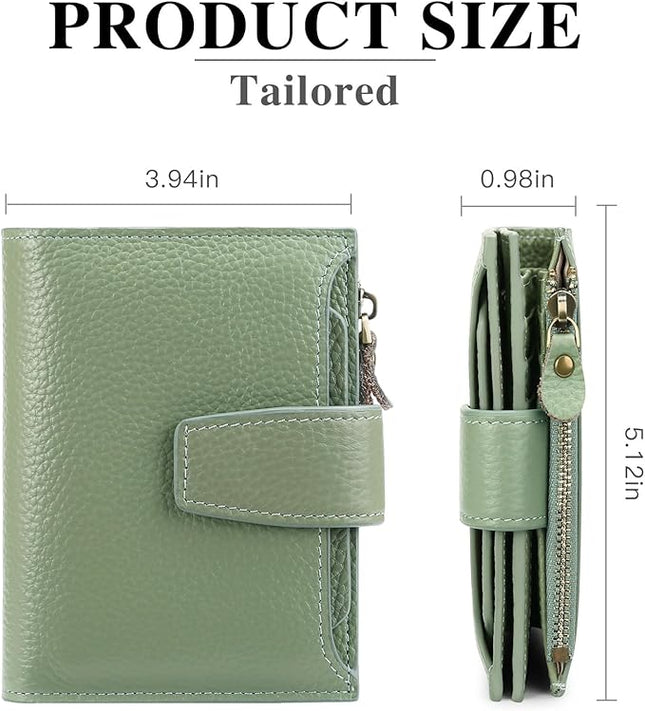 FALAN MULE Small Wallet for Women Leather Bifold Compact RFID Blocking Small Womens Wallet Purse