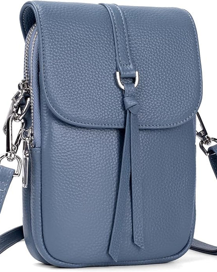 befen Genuine Leather Small Crossbody Bags for Women, Multi Pocket Cell Phone Crossbody Purse with RFID Blocking Card Slots
