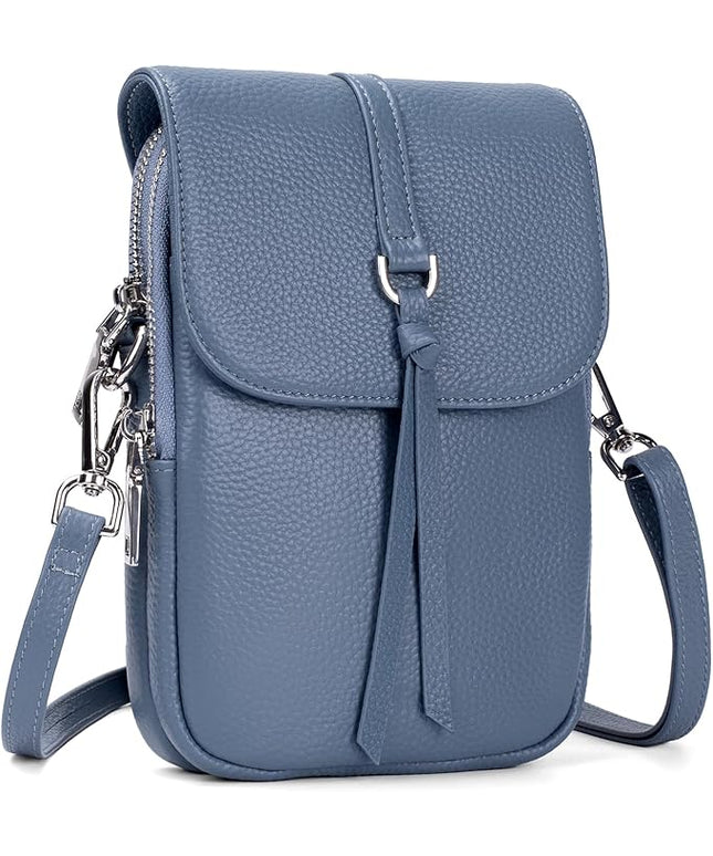 befen Genuine Leather Small Crossbody Bags for Women, Multi Pocket Cell Phone Crossbody Purse with RFID Blocking Card Slots