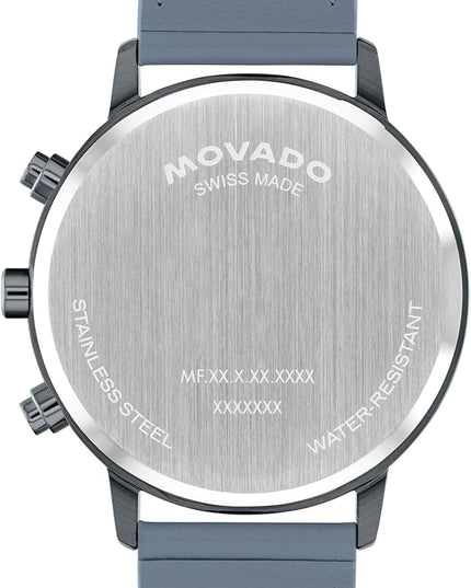 Movado Face Watch - Swiss Quartz Chronograph, Leather Strap - Classic, Timeless Luxury Fashion Timepiece for Him or Her - 43mm