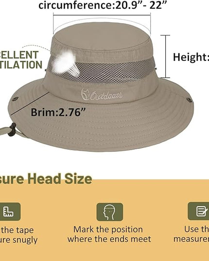 Century Star Outdoor Kids Sun Hat UPF 50+ Quick Dry Adjustable Bucket Hat Windproof Waterproof Beach Fishing Safari Hat