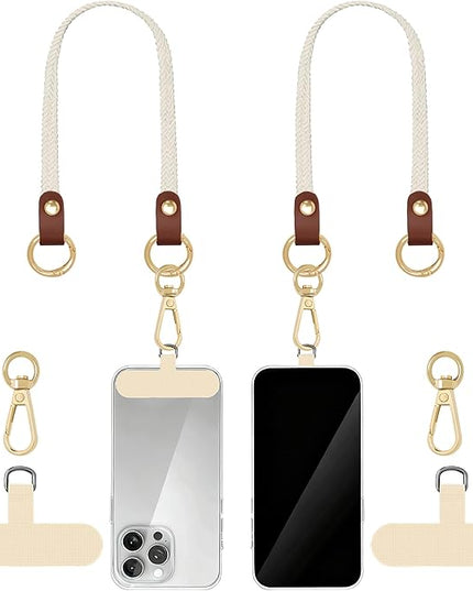Stretchy Phone Lanyard Tether, 2 Pack Phone Leash Anti-theft Phone Strap for Anti-drop Outdoor Hiking Cycling Climbing Universal for Most Cell Phones, Starlight