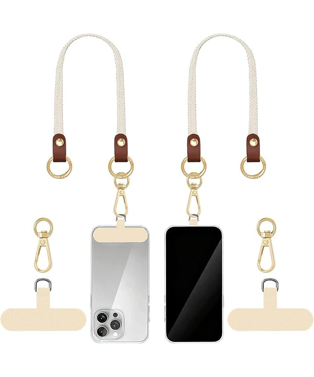 Stretchy Phone Lanyard Tether, 2 Pack Phone Leash Anti-theft Phone Strap for Anti-drop Outdoor Hiking Cycling Climbing Universal for Most Cell Phones, Starlight