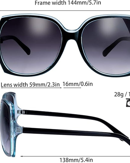 The Fresh Women's Oversized Square Jackie O Cat Eye Hybrid Butterfly Fashion Sunglasses - Exquisite Packaging