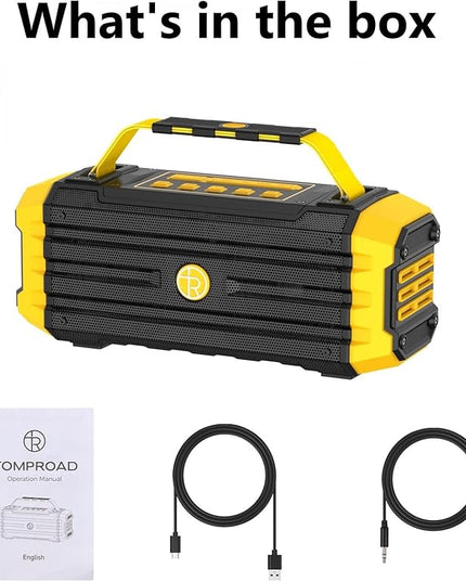 Portable Bluetooth Speaker 120W Peak 80W Wireless Speakers, TWS Pairing, Deep Bass, Hi-Fi Loud Speaker, IPX6 Waterproof, DSP Sound Boombox for Outdoor, Camping, Party, Beach