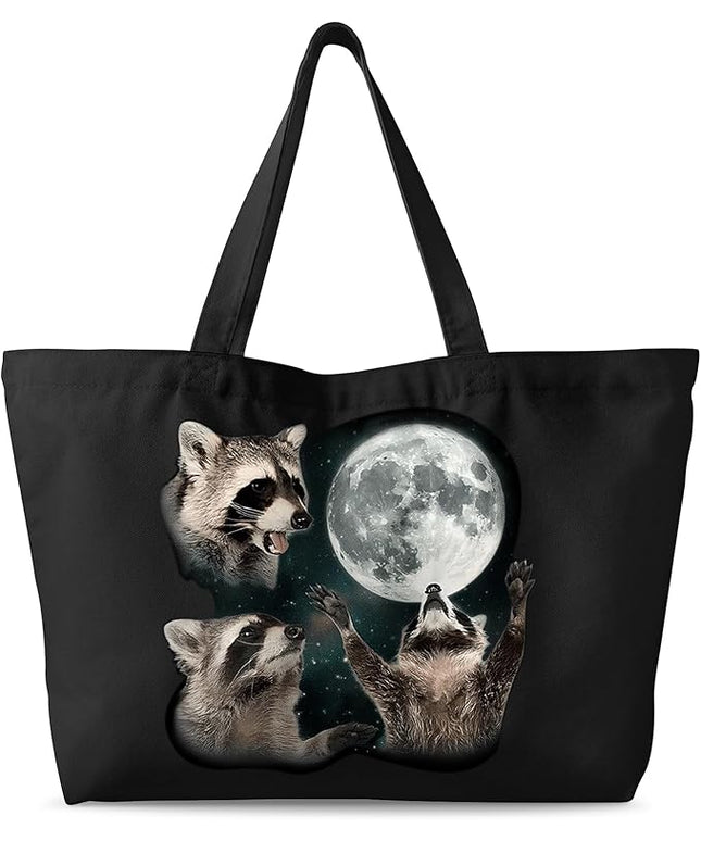 Large Tote Bag for Women - Canvas Tote Bag with Zipper Aesthetic Reusable Shoulder Bag for Gym, Travel, Work