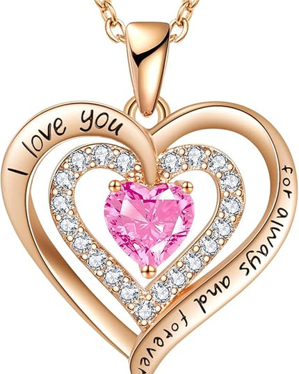 REDBEE Necklaces for Women Birthstone Heart Necklace Jewelry for Wife Girlfriend Woman Necklace