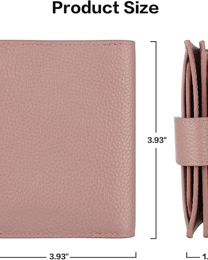 Lavemi Small Compact Women Wallet RFID Blocking Genuine Leather Bifold Purse with ID Windows