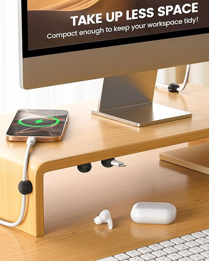 Lamicall 12Pack Magnetic Cord Organizer, Desk Desktop Dorm Organizer Decor Accessories, Silicone Mini Cable Management Clips for Phone Charger Cable, Cord Holder for Nightstand Home Office