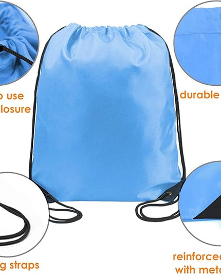 BeeGreen Drawstring Backpack Bags 20,30,50 Packs Reflective String Bags for Gym Sport Trip Cinch Sack DIY for Women Men