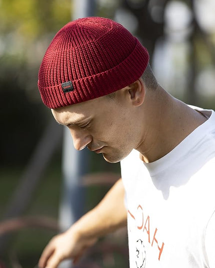 2 Pack Fisherman Beanie Hats for Men Women,Knit Trawler Skull Cap,Watch Cap,Spring Fall Winter Warm Short Hats