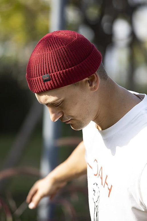 2 Pack Fisherman Beanie Hats for Men Women,Knit Trawler Skull Cap,Watch Cap,Spring Fall Winter Warm Short Hats