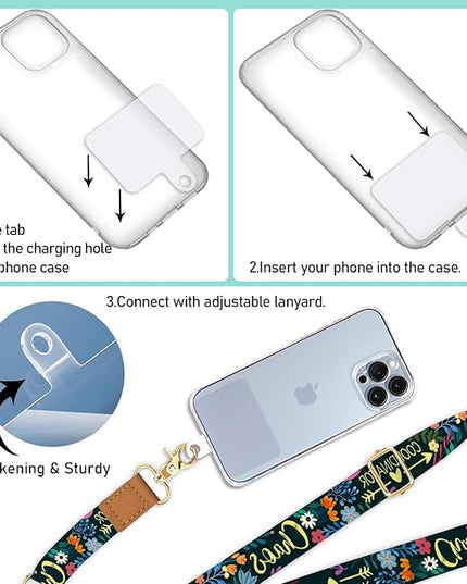 Floral Phone Lanyard Crossbody Strap, Chaos Coordinator Cell Phone Lanyards for Around the Neck, Wrist Strap Wristlet Adjustable Accessories Travel Essentials Gift for Women