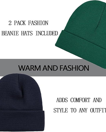 ZOORON 1&2 Pack Beanie for Men Women Slouchy Beanie Hats Winter Knit Caps Soft Ski Hat Unisex