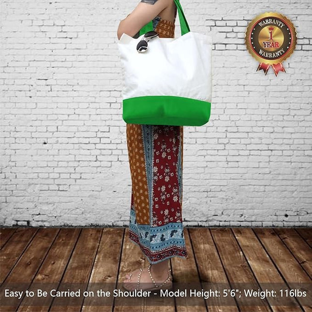 TOPDesign 3-Pack Super Strong Large 12oz Cotton Canvas Tote Bags, Reusable Grocery Shopping Cloth Bags, Fashionable Two-Tone Totes for Crafts, DIY Your Creative Designs