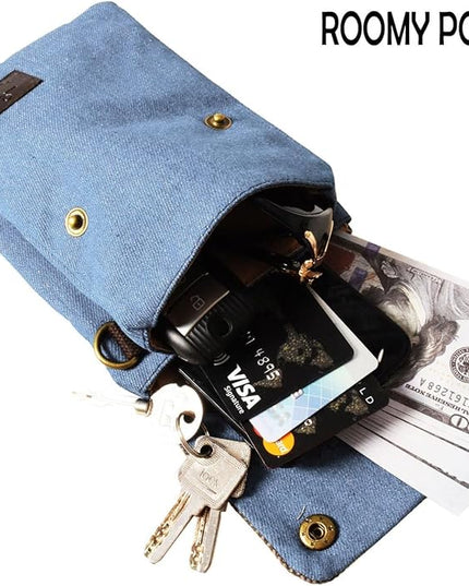 Women's Small Crossbody Bags Canvas Cellphone Purse Coin Pouch Wallet Mini Shoulder Handbags Wristlet Clutch