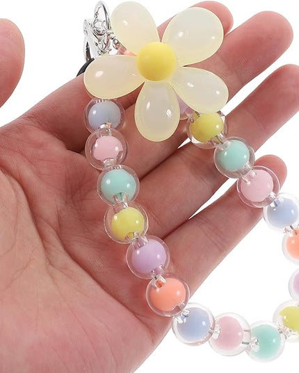 4pcs Bohemian Beaded Phone Charm Chain with Wrist Strap Key Chain and Backpack Decoration Lightweight Colorful Handmade Phone Lanyards for Women