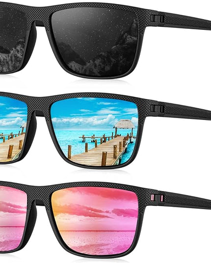 KALIYADI Polarized Sunglasses for Men, Lightweight Sun Glasses with UV Protection for Driving Fishing Golf