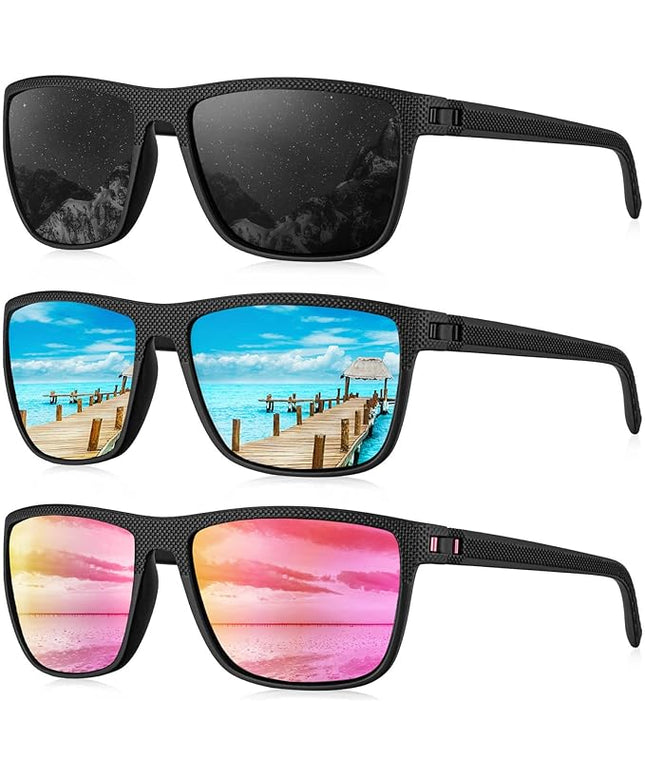 KALIYADI Polarized Sunglasses for Men, Lightweight Sun Glasses with UV Protection for Driving Fishing Golf