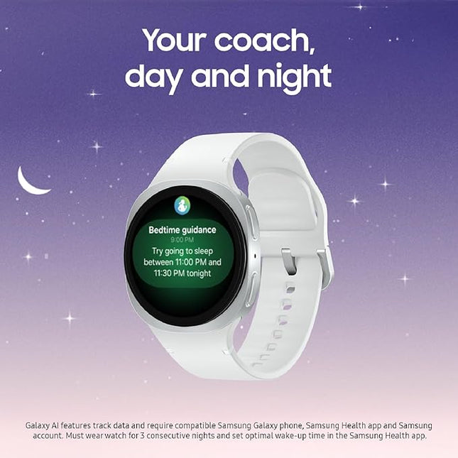 Samsung Galaxy Watch 8 (2025) 40mm LTE Smartwatch, Cushion Design, Fitness Tracker, Sleep Coaching, Running Coach, Energy Score, Heart Rate Tracking, Silver [US Version, 2 Yr Warranty]