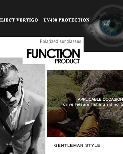 FEIDUSUN Sunglasses Men Polarized Sunglasses for Mens and Womens,Black Retro Sun Glasses Driving Fishing UV Protection