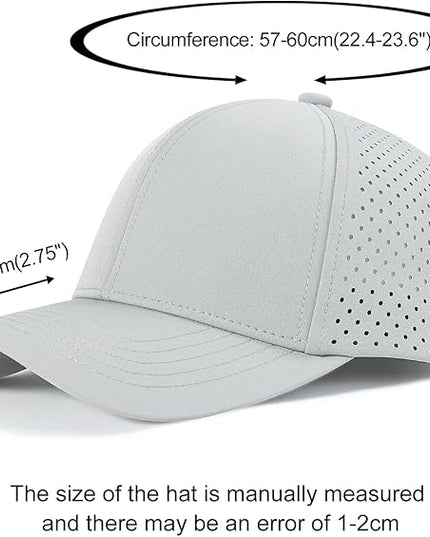 VOBOOM Men Quick Dry Baseball Cap Laser Cut Mesh Ball Curved Brim Snapback Hat