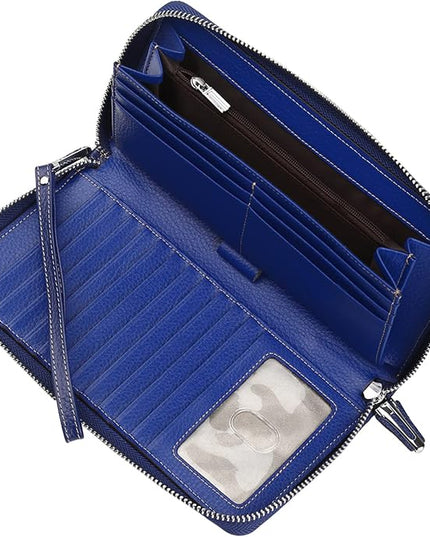 Lavemi Small Compact Women Wallet RFID Blocking Genuine Leather Bifold Purse with ID Windows