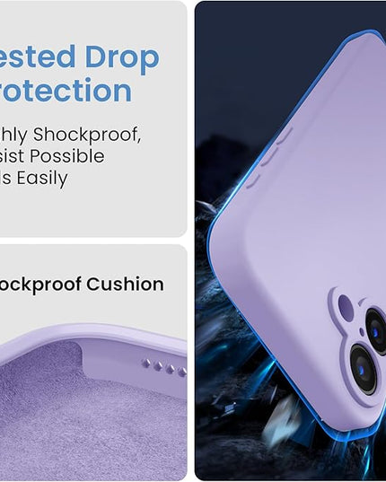 FireNova Designed for iPhone 16 Plus Case, Silicone Upgraded [Camera Protection] Case with [2 Screen Protectors], Soft Anti-Scratch Microfiber Lining Inside, 6.7 inch, Clove Purple