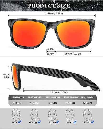 KALIYADI Sunglasses Men Polarized Sun glasses for Mens Womens Classic Matte Black Frame UV Protection 3pack