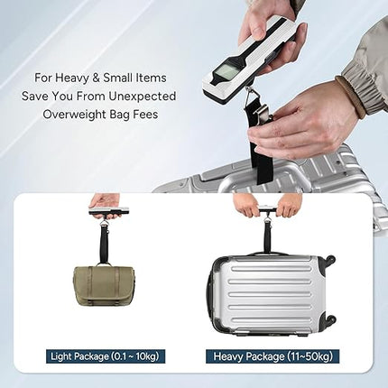 Battery-Free Luggage Scale, Travel Essentials, Portable Handheld Suitcase Weight Scale for for Travel Accessories, 110lbs/50kg