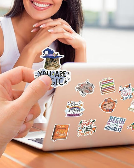 100PCS Motivational Stickers, Inspirational Words Sticker for Adults Teens, Vision Board Positive Affirmation Sticker, Water Bottle Laptop Journaling Reward Stickers for Teachers Students