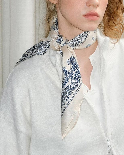 Head Bandanas Scarf for Women Silk Satin Hair Scarf Lightweight Vintage Fashion Square Neck Scarves Gift