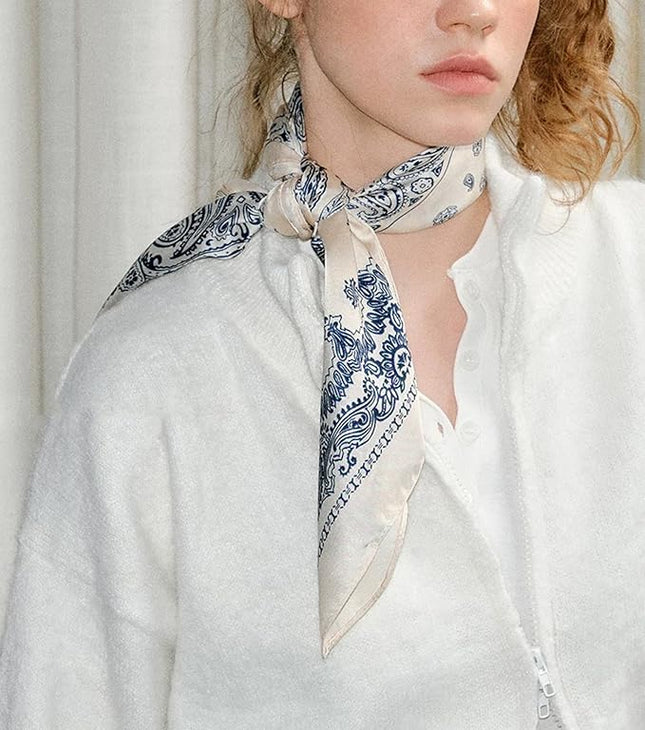 Head Bandanas Scarf for Women Silk Satin Hair Scarf Lightweight Vintage Fashion Square Neck Scarves Gift