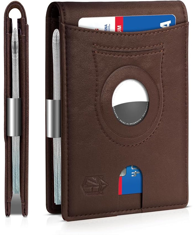 Zitahli Men's Wallets Airtag Holder Slim Rfid Leather with Gift Box
