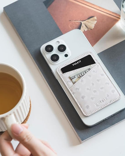 VULKIT Phone Card Holder Wallet Leather Adhesive Pocket RFID Blocking Credit Card Sleeves Stick Back of Phone Smartphones