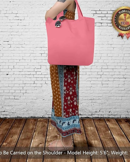 TOPDesign 3-Pack Super Strong Large 12oz Cotton Canvas Tote Bags, Reusable Grocery Shopping Cloth Bags, Fashionable Two-Tone Totes for Crafts, DIY Your Creative Designs