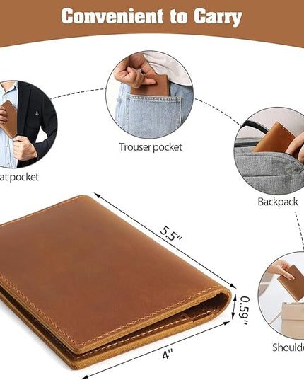 Jack&Chris Leather Passport Holder, Handmade Passport cover, Travel Wallet Cover Case for Men and Women, Leather Travel Documents Organizer Protector, JC107