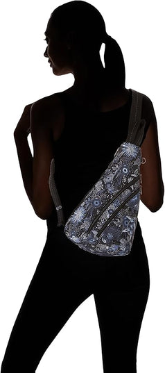 Sakroots On The Go Sling Bag for Women in Eco-Twill, Large Convertible Crossbody Backpack With Main Zipper Closer, Made From Recycled Materials - Midnight Seascape 2