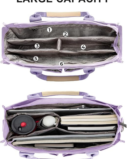 Canvas Tote Bag for Women Crossbody Work Purse with Pockets Top Handle Handbag Satchel Bags for Travel Nurse Teacher