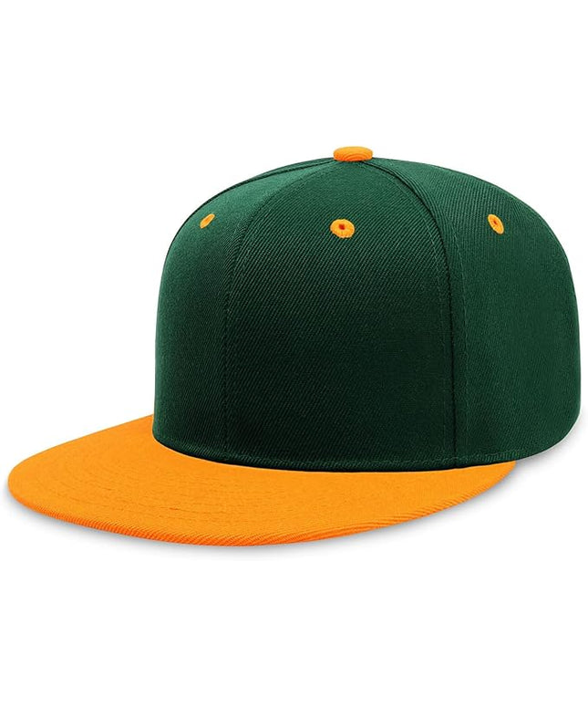 CHOK.LIDS Flat Bill Visor Classic Snapback Hat Blank Adjustable Brim High Top End Trendy Color Style Plain Tone Baseball Cap
