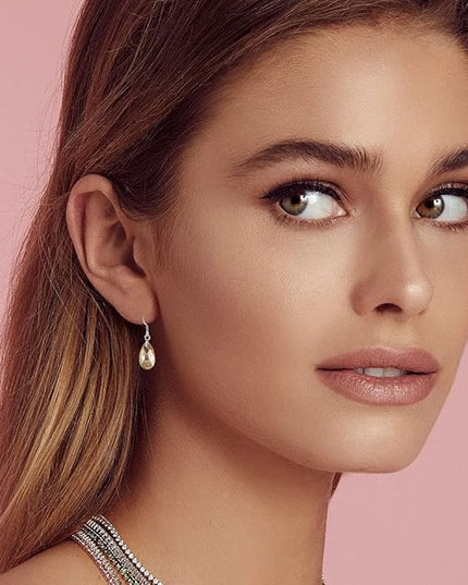 Teardrop Austrian Crystal Drop Dangle Earrings for Women 925 Sterling Silver Hook Hypoallergenic Jewelry