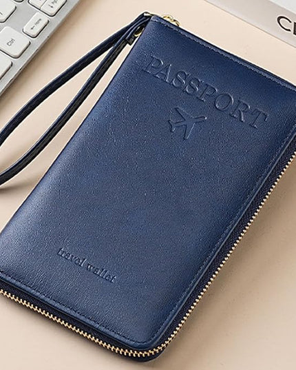 Passport Holder for Travel Women and Men RFID Passport Holder with Card Slots Holder Passport Case Passport cover Passport Wallet Travel Essentials and Accessories (Zipper, Navy Zipper)