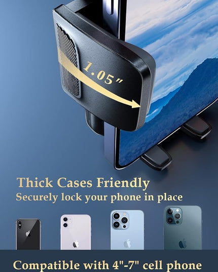 Phone Mount for Car Vent: [Never Blocking] Air Vent Cell Phones Holder for iPhone & Samsung Android Smartphone [Thick Cases Friendly] Hands-Free Auto Mobile Phone Stand (Acrylic)