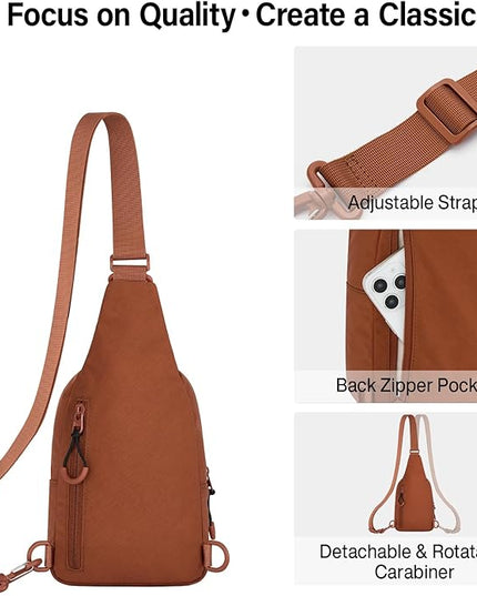 Hanke Crossbody Sling Bag for Women Men, Small & Large Casual Cross Body Sling Bags, Chest Bag for Outdoor Hiking Travel